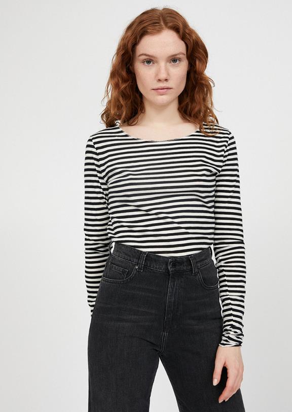 T-Shirt Evaa - Stripes Black White 6