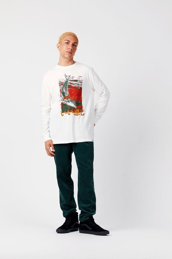 T-Shirt Longsleeve Whale Men's White 1