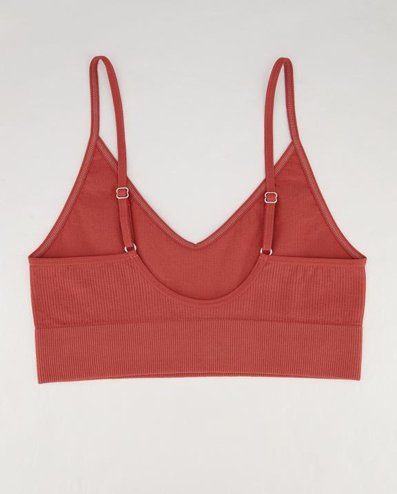 Bralette Seamless Ribbed Ruby Rebel Faded Red 12