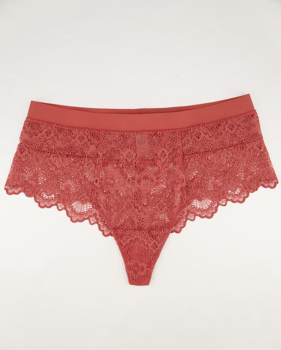 Lace Highwaist Thong Ruby Rebel Faded Red 2