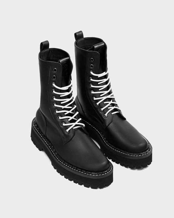 Lace-Up Boots Combat Workers Black 2