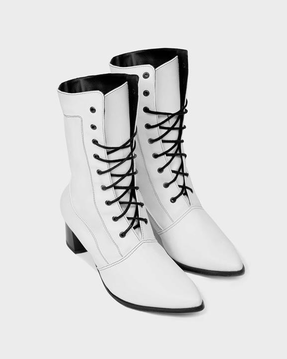 Lace-Up Boots Cactus White 2