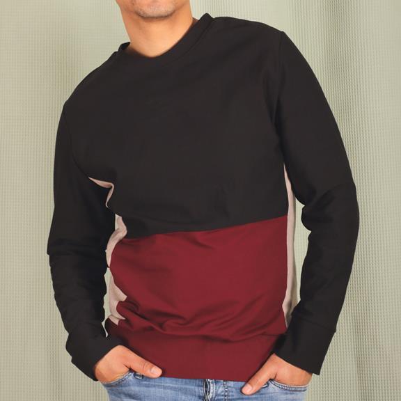 Sweater Miilo Schwarz/Weinrot 1