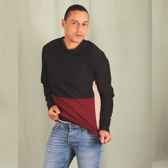 Sweater Miilo Schwarz/Weinrot 4
