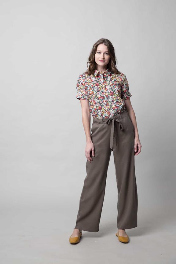 Trousers Flora Green Grey 3