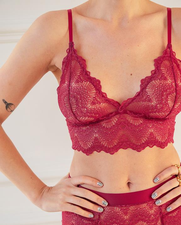 Lace Bralette Top Beetroot 3