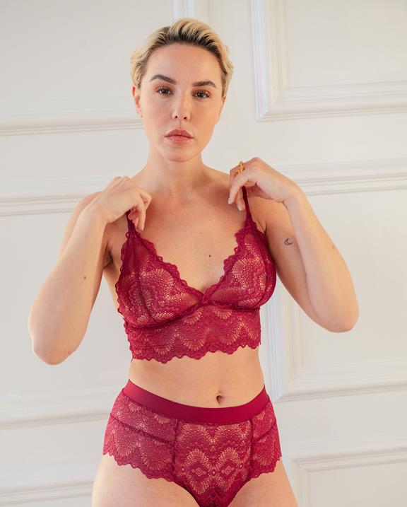 Lace Bralette Top Beetroot 4