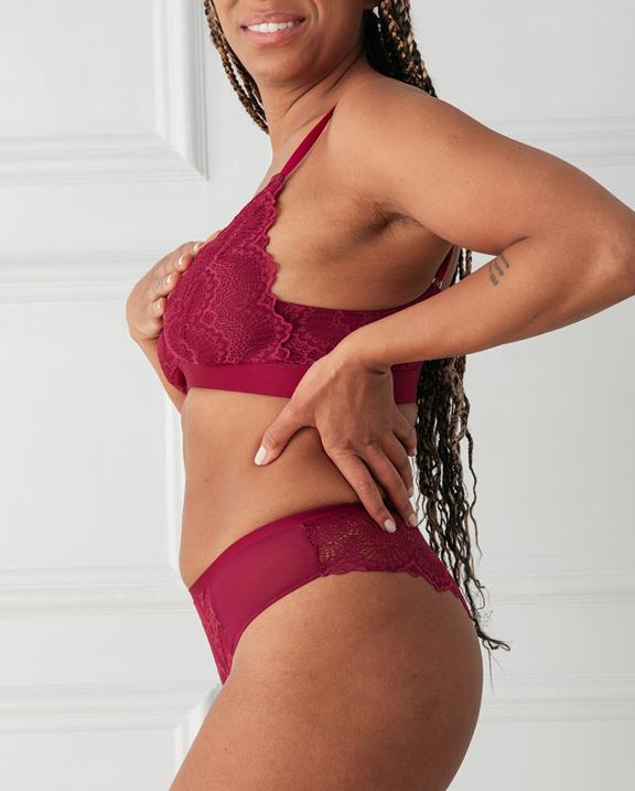 Lace Lined Bralette Beetroot 4