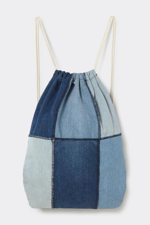 Drawstring Bags Jeans Blue 1
