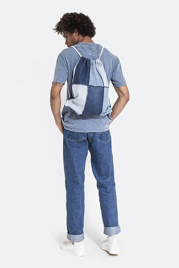 Drawstring Bags Jeans Blue 2