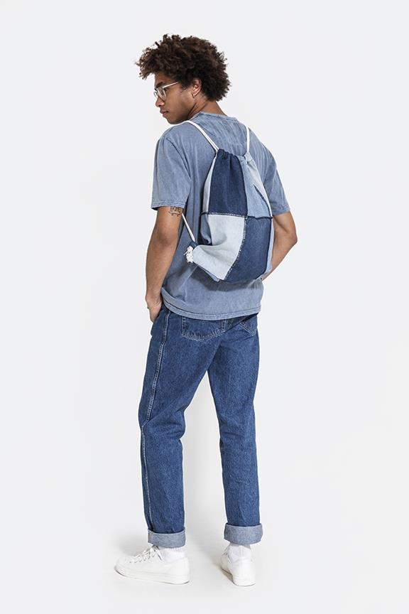 Drawstring Bags Jeans Blue 3