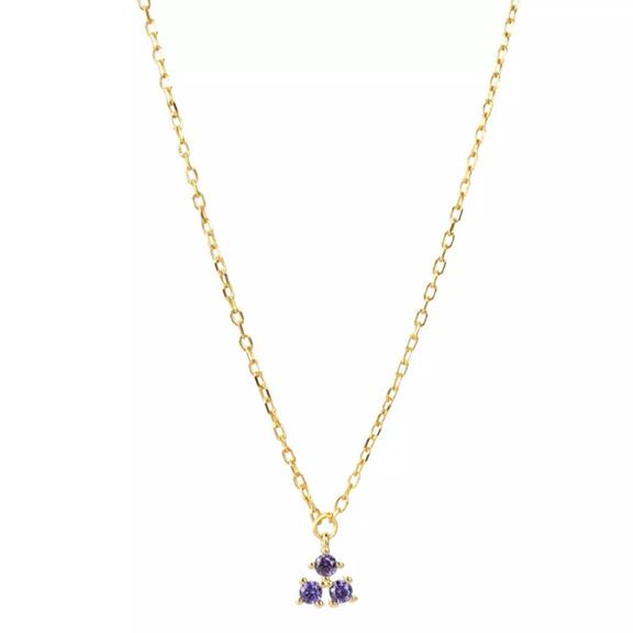 Vistosa Trio Gold Necklace Lavender Purple 1