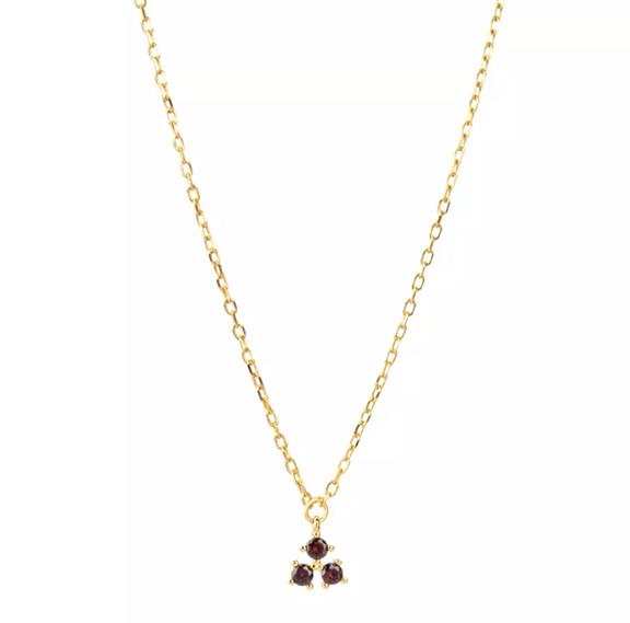 Vistosa Trio Gold Necklace Coffee Rhodolite from Shop Like You Give a Damn