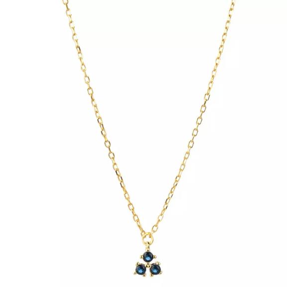 Vistosa Trio Gold Necklace Sapphire Blue from Shop Like You Give a Damn
