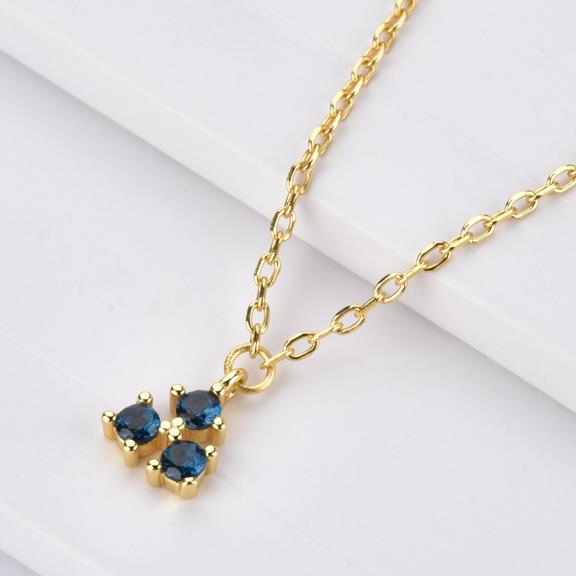 Vistosa Trio Gold Necklace Sapphire Blue 2