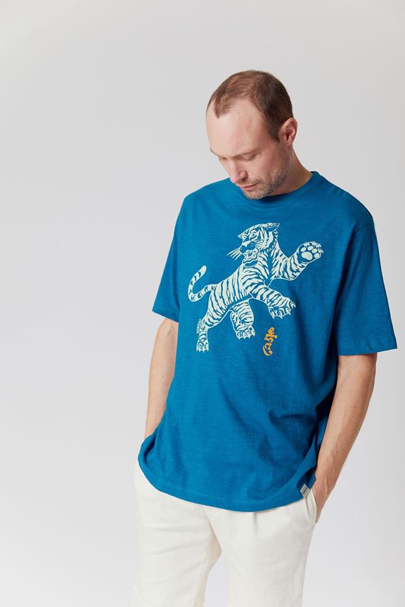 Tiger Pounce T-Shirt Teal Blue 1