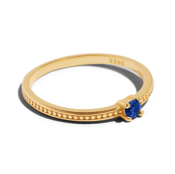 The Emma Ring Blauw Massief 14k Recycled Goud 1