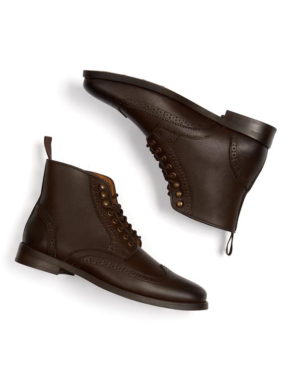 Men's Brogue Boots Dark Brown 1
