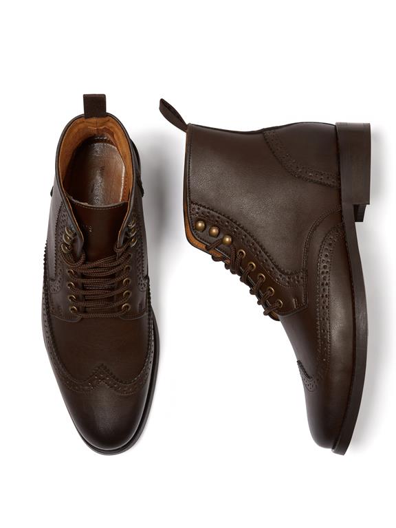 Men's Brogue Boots Dark Brown 2