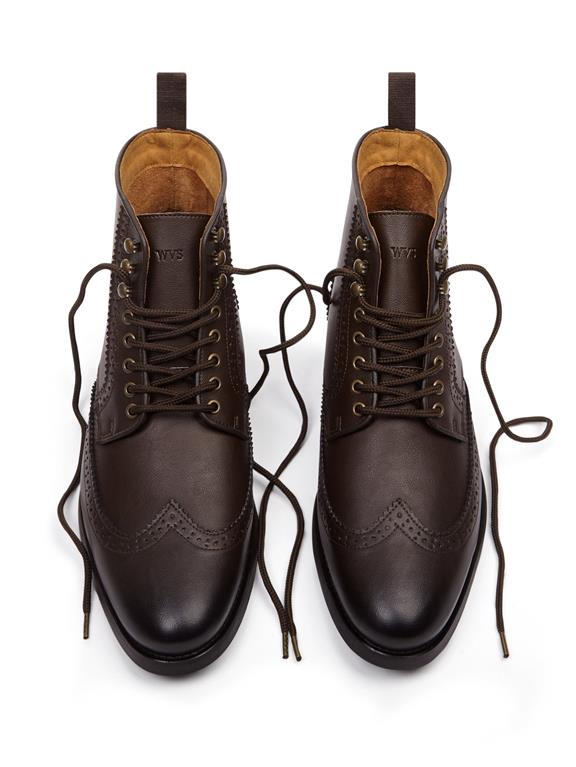 Men's Brogue Boots Dark Brown 5