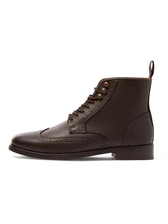 Men's Brogue Boots Dark Brown 8