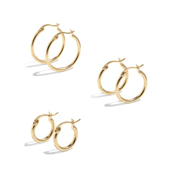 All Base Hoops Solid 14k Gold 1