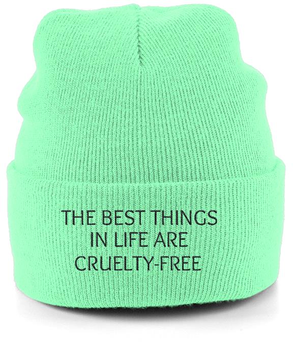 Beanie Unisex The Best Things In Life Are Cruelty-Free - Mint 1