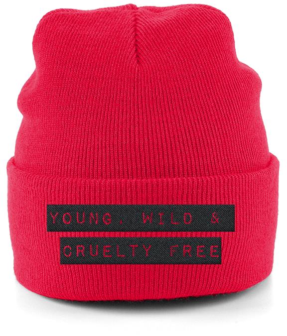 Beanie Unisex Young, Wild & Cruelty-Free - Classic Red 1