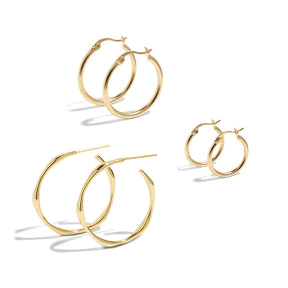 The Triple Hoop Set - 18k Gold Plated 1