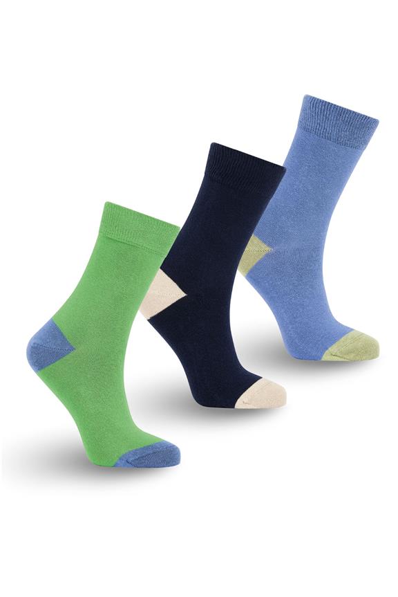 Punchy X3 Socks Set Green Navy Blue 1