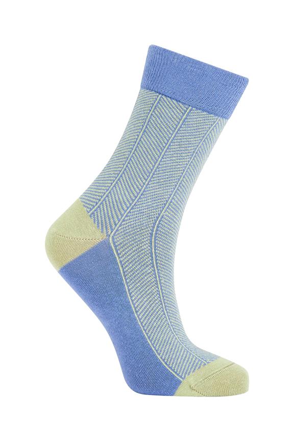 Herringbone Socks Blue 1