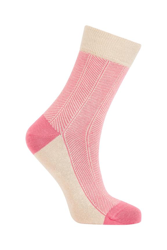 Herringbone Socks Pink 1