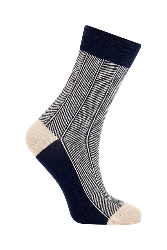 Herringbone Socks Navy 1