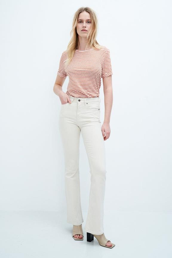 Lisette Hoge Taille Flare Jeans Ongeverfd 1