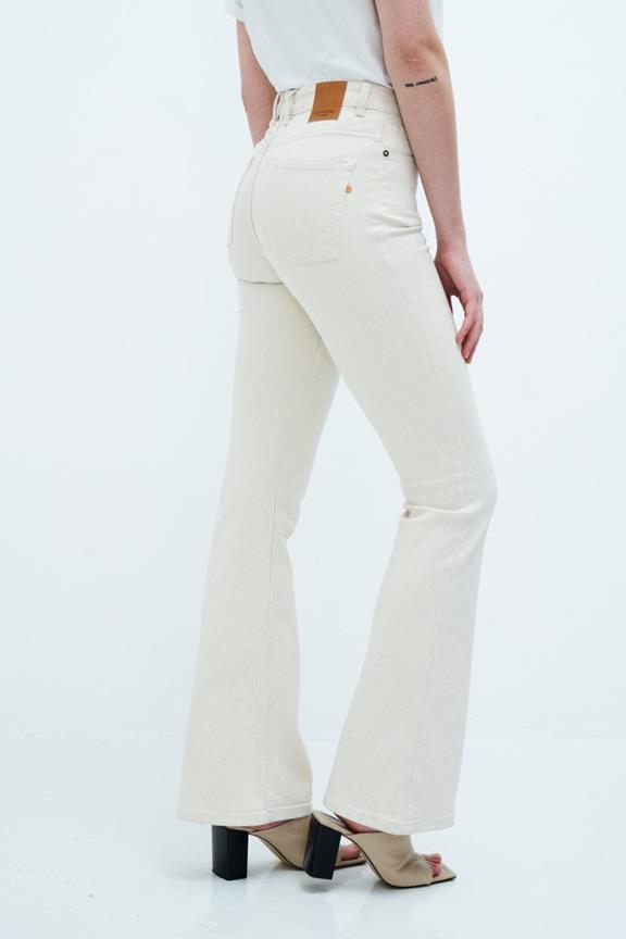 Lisette Hoge Taille Flare Jeans Ongeverfd 2