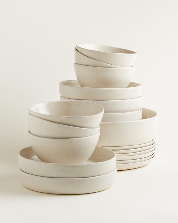 Dinner Set Traditional Natural White (19 Pieces) 1