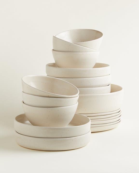 Dinner Set Traditional Natural White (19 Pieces) 2