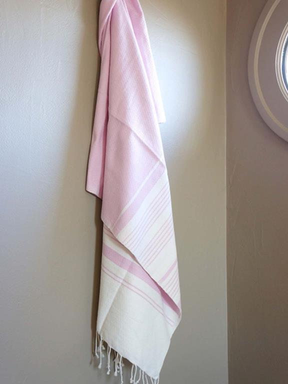Hammam Towel Sand Cream & Light Pink 4
