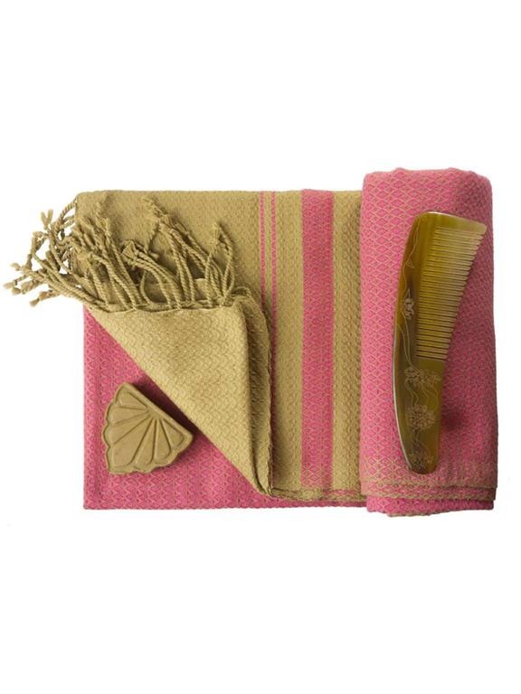 Hammam Towel Sand & Indian Pink 2