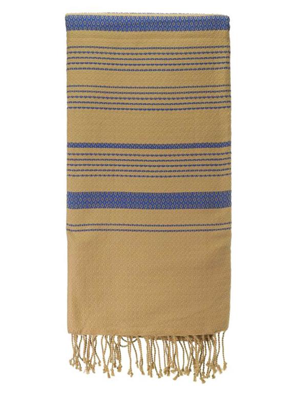 Hammam Towel Sand & Blue 2