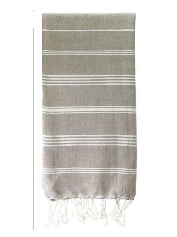 Fouta Hammam White And Taupe 1