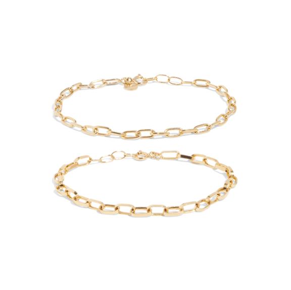 The Chain Bracelet Set 18k Gold Plated 1