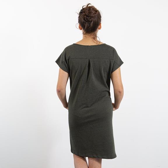 Kleid Aus Recycelter Baumwolle Armeegrün 1