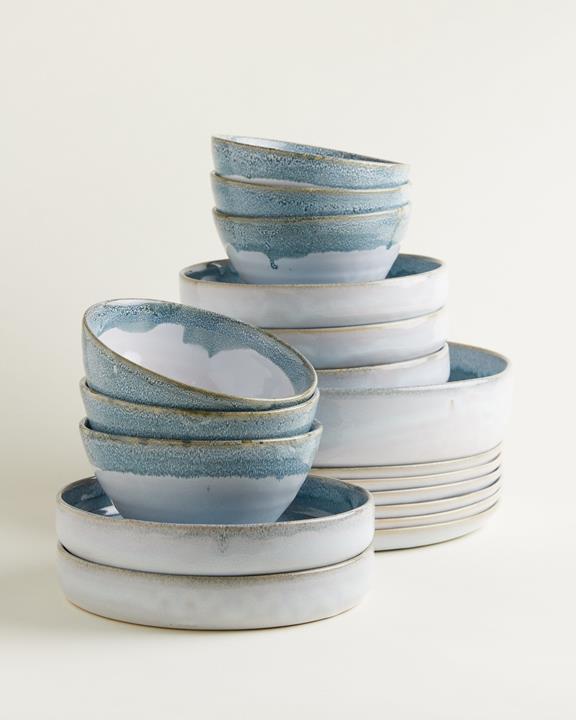 Dinner-Set Traditionell - Teal Dipped (19-Teilig) 1