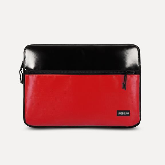 Laptop Sleeve Front Pocket Black Red 1