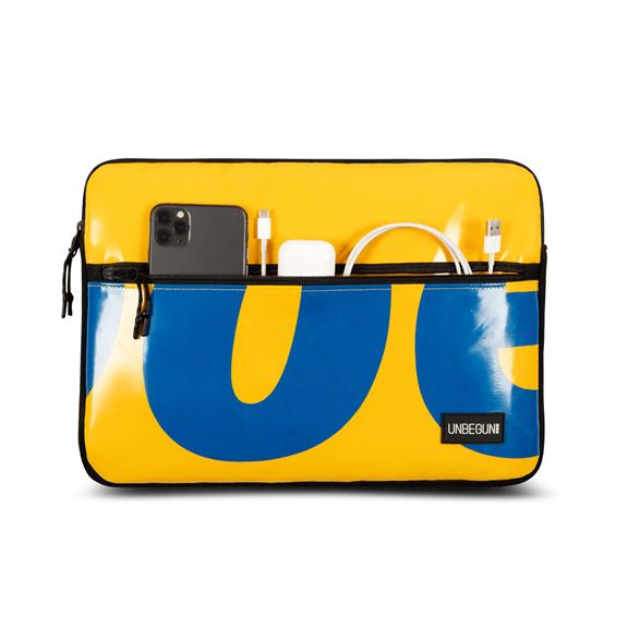 Laptop-Hülle Fronttasche Gelb Blau I 3