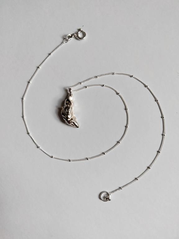 Crescent Moon Necklace Silver 1