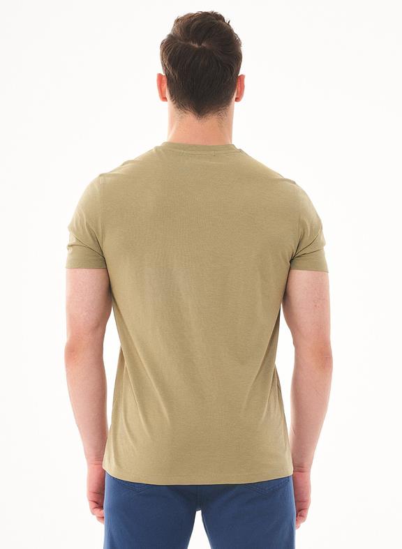 Basic T-Shirt V-neck Olive Green 4