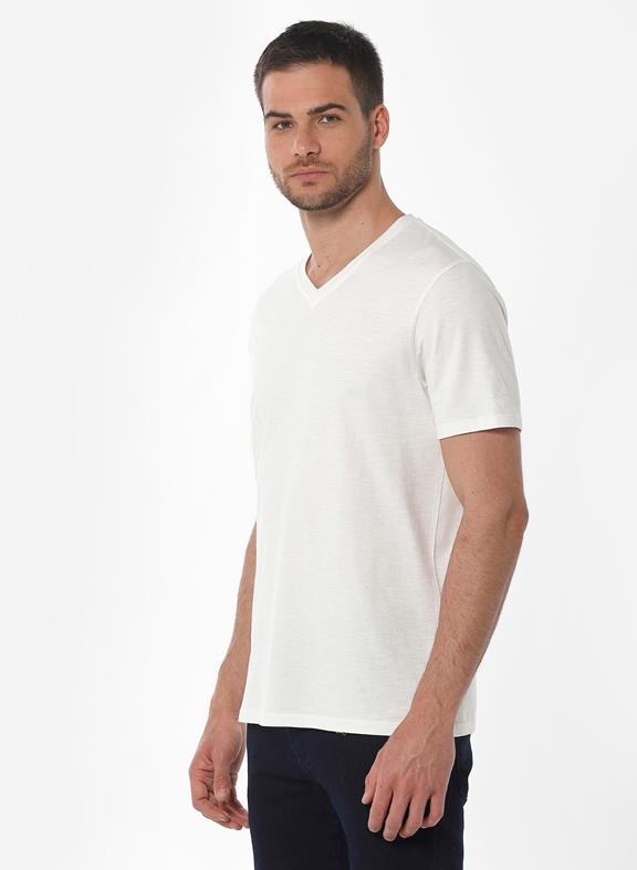 Basic T-Shirt V-neck Off White 3