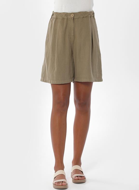 Shorts Pleated Olive Green 1